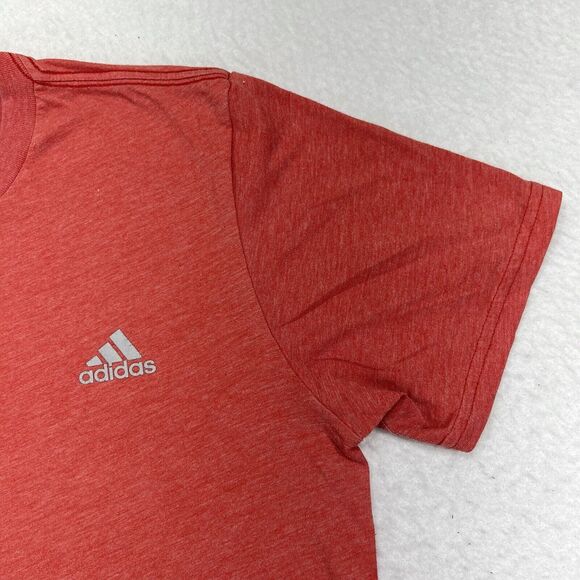 Adidas Men's Medium Short Sleeve Light Red Athletic Lightweight T Shirt - Picture 4 of 12
